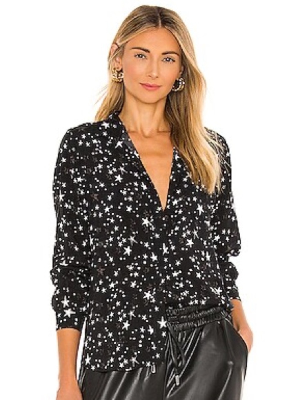 NWT Rails Noemi Star Print Long Sleeve Button Down Shirt Size Small